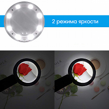 Лупа ручная, лупа настольная увеличительная с подсветкой Орбита OT-INL18